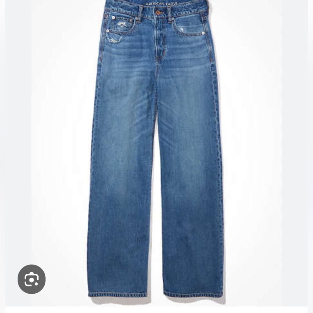 American Eagle Outfitters Women's Skater Blue Wide Leg Jeans